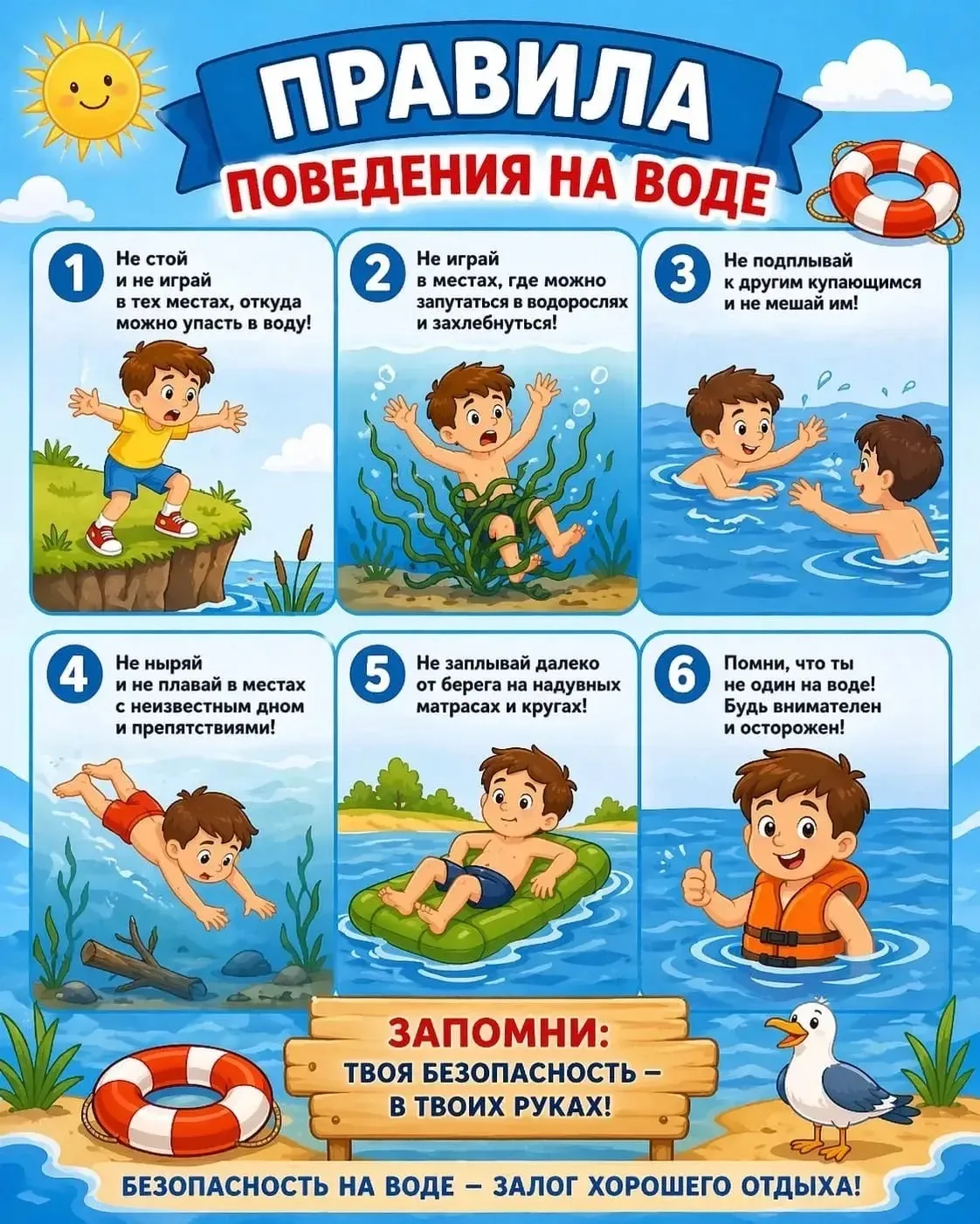 🌊‼️Памятка для родителей по безопасности несовершеннолетних на водных объектах!

☀️Лето - это отлич