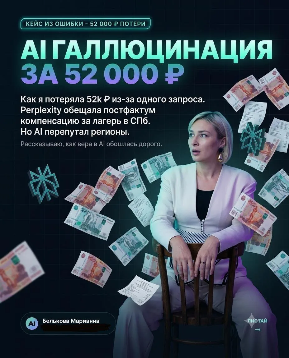 Как один ответ Perplexity стоил мне 52 000 рублей 

Сапожник без сапог, а я которая предупреждает вс