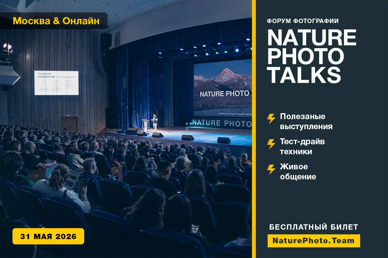 31 мая в Москве состоится самый масштабный в России форум природной фотографии —
Nature Photo Talks.