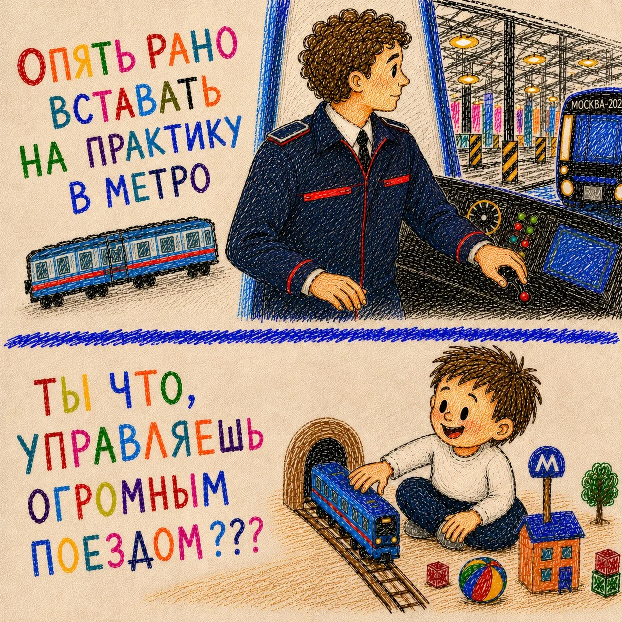 В детстве всё кажется масштабнее.

Поезда — огромнее. Схемы — сложнее. А люди, которые управляют тра