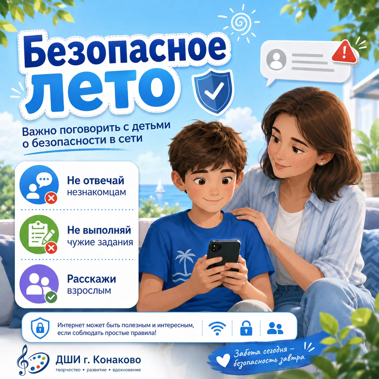 Безопасное лето: важно поговорить с детьми 

Летние каникулы — время отдыха, прогулок, общения с дру
