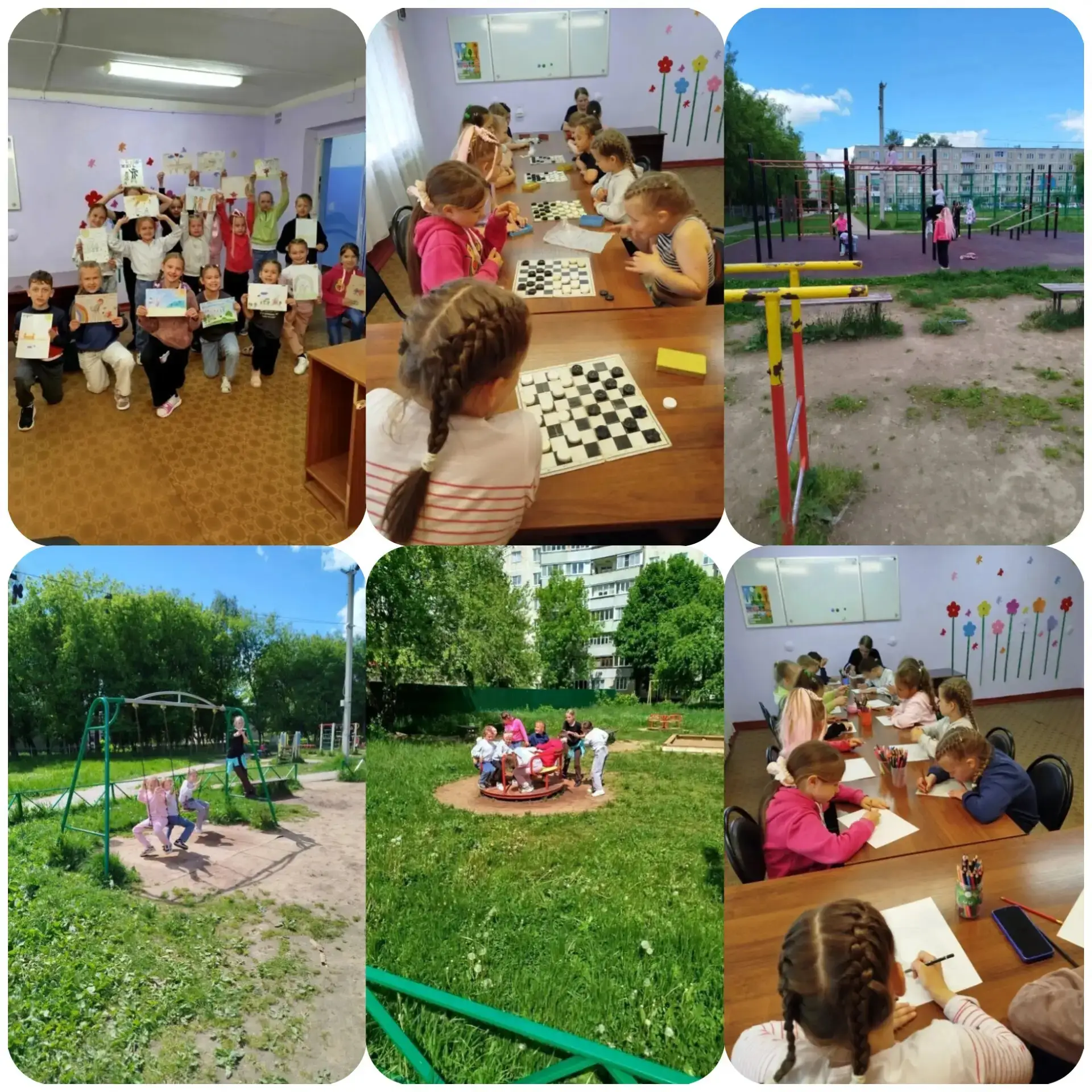 А наша лагерная жизнь продолжается. 
И утро началось с весёлой зарядки.
Прошёл конкурс рисунков на т