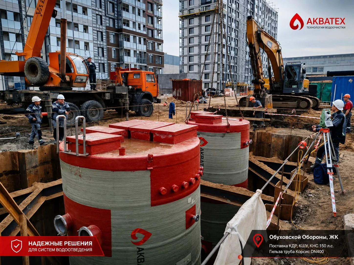 Продолжаем реализацию объектов инженерной инфраструктуры 💧

Для объекта ЖК на пр. Обуховской Оборон