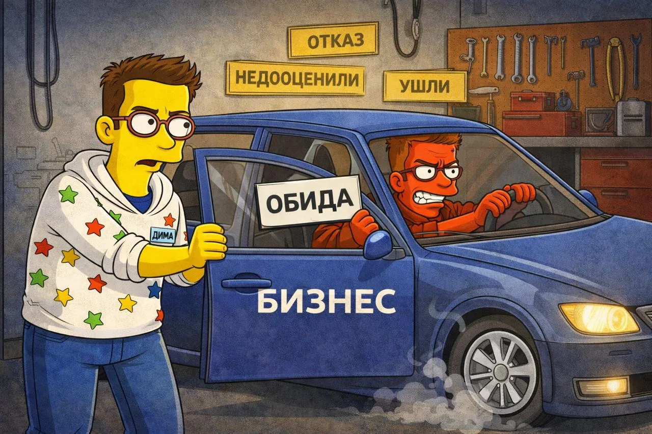 Самая опасная эмоция фаундера — не страх, а обида

Самая опасная эмоция фаундера — вообще не страх. 
