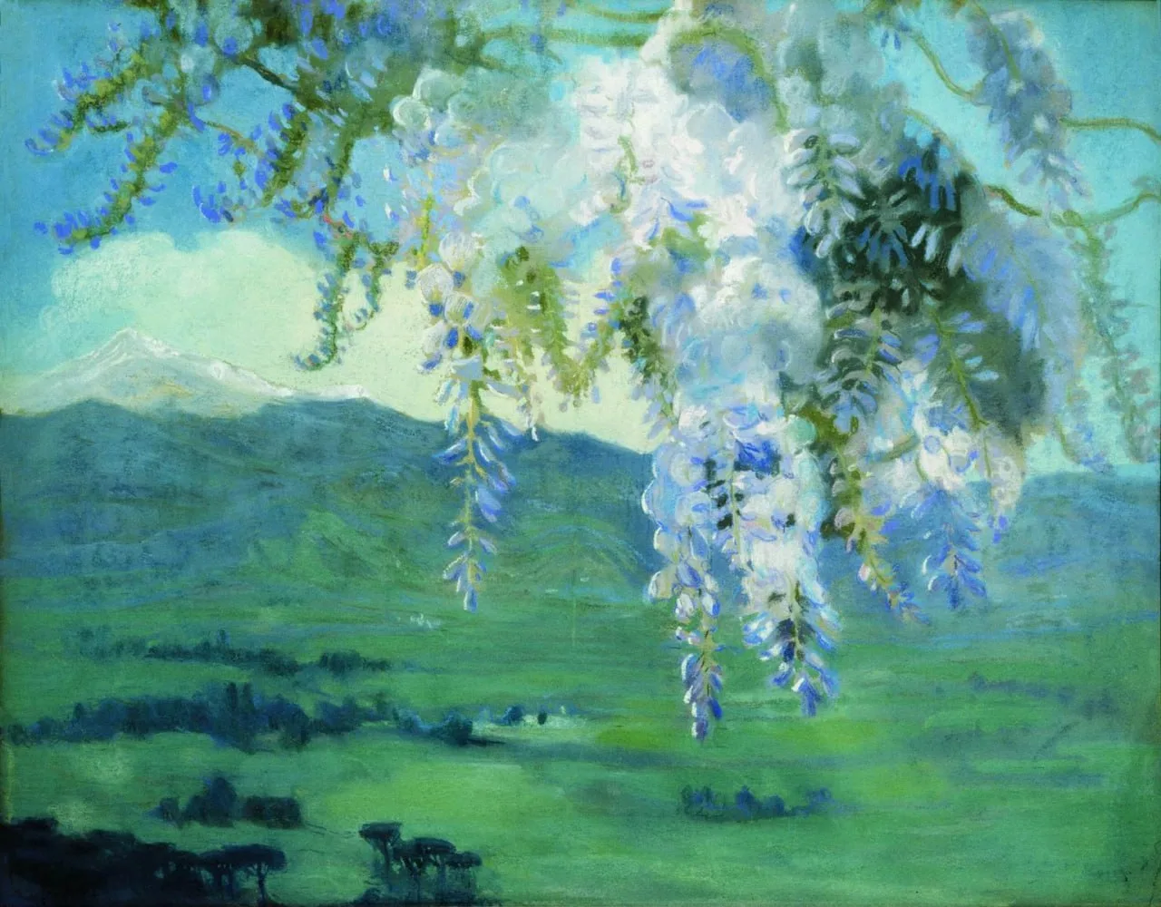 Борис Кустодиев. Цветущая глициния. 1912
Картон, пастель. 49 x 63 см
Государственный Русский музей, 