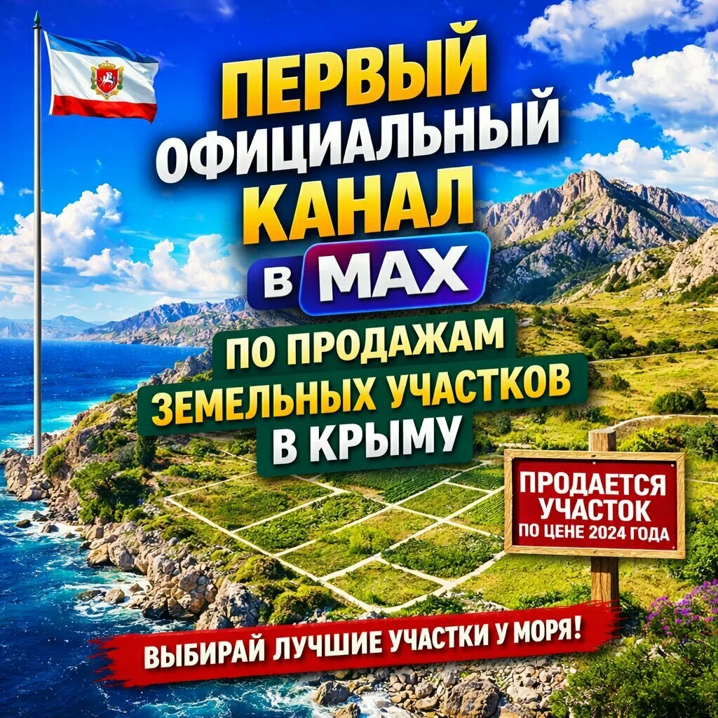 Официальный Канал в МAX о земельных участках в Крыму!

Недвижимость в Крыму? 
пока все обсуждают нед