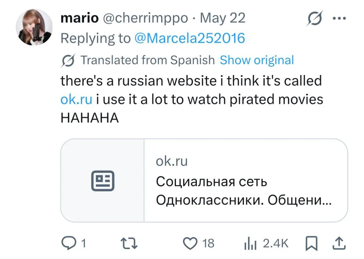 👀 Иностранцы используют Одноклассники как пиратский Netflix

Пока стриминги режут каталоги по регио