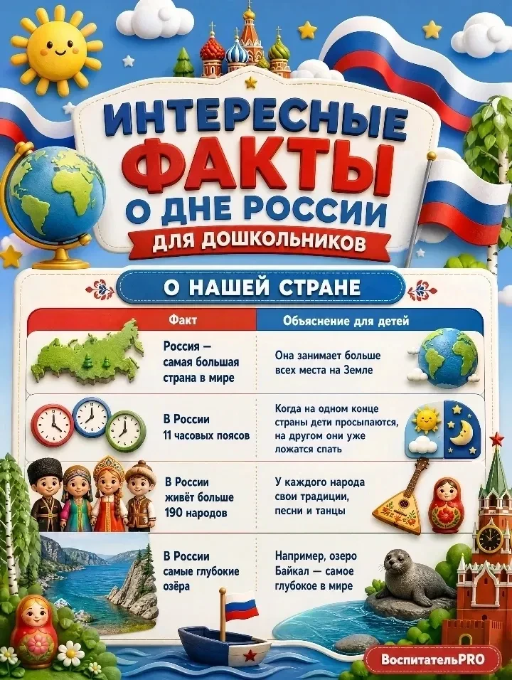🇷🇺 Скоро День России! 🇷🇺

Дорогие родители, до главного государственного праздника нашей страны 