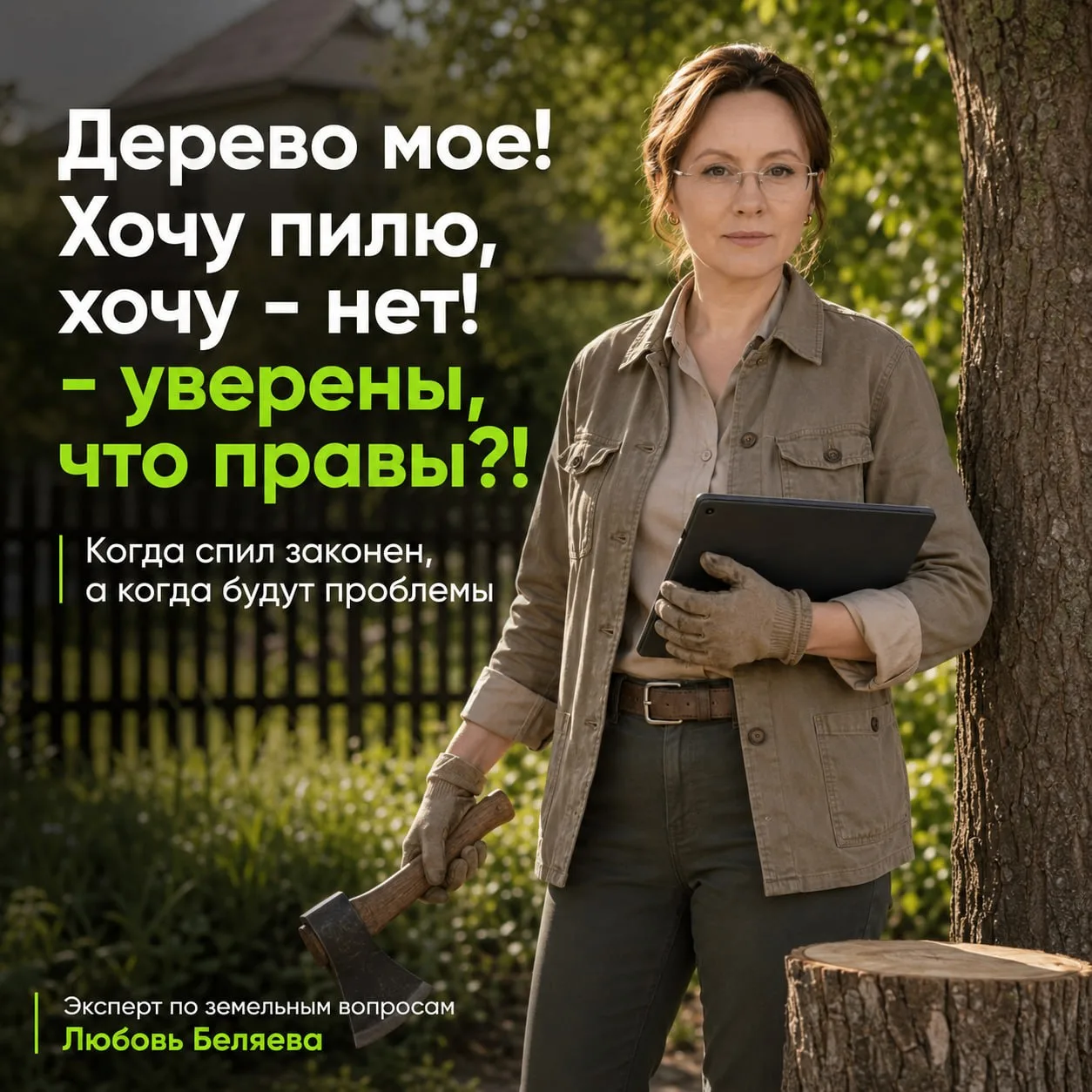 🌳🪓 "Дерево мое! Хочу пилю, хочу - нет!" - уверены, что правы?!

Почти у всех собственников земельн