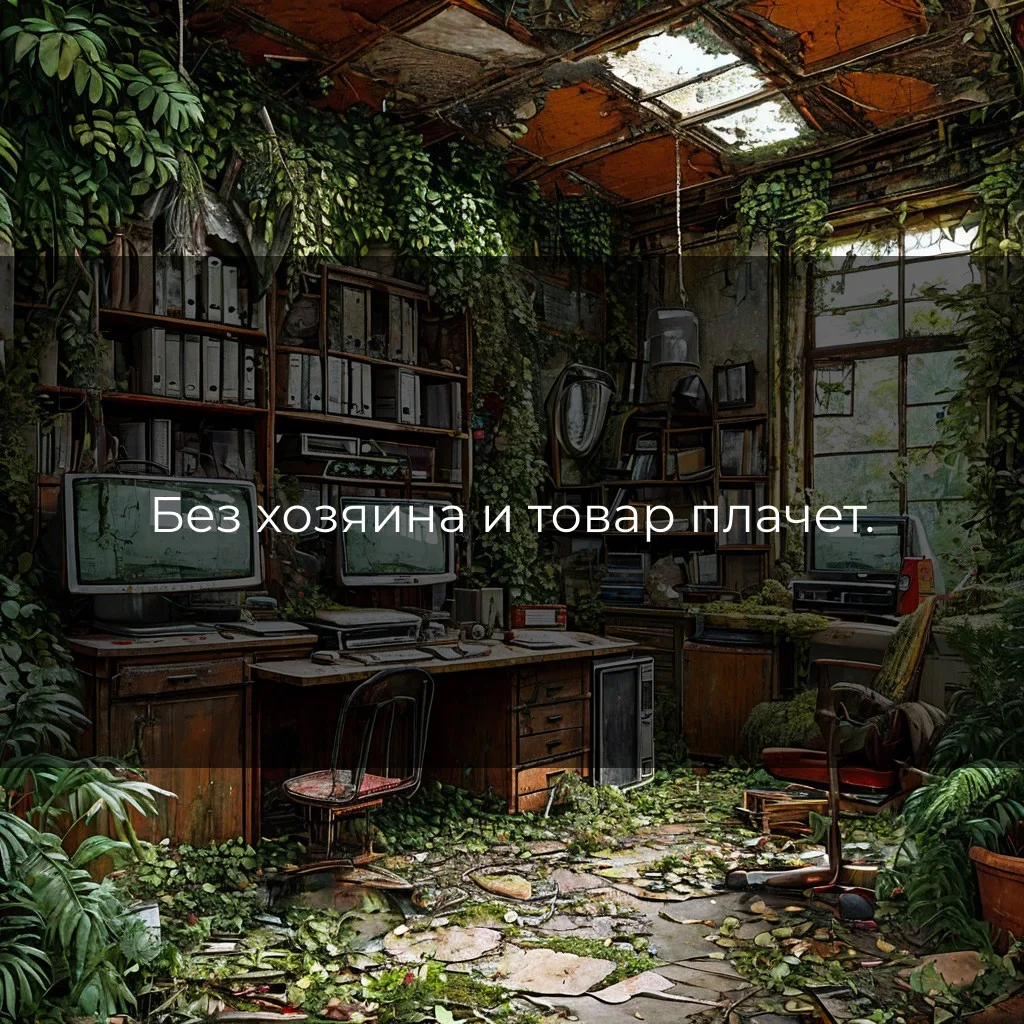 Без хозяина и товар плачет.

Когда за вещью не следят, она приходит в запустение 🏚️🛠️

Бывает так: