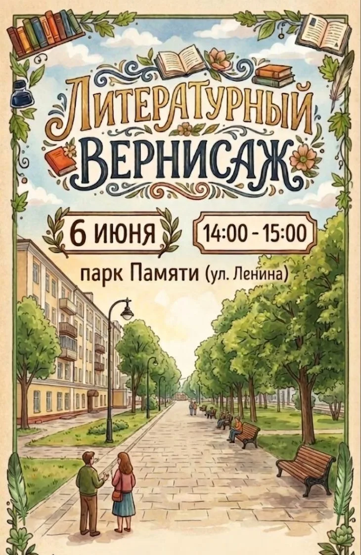 📚✨ Приглашаем на «Литературный вернисаж» в парке Памяти!

6 июня, в День русского языка и день рожд