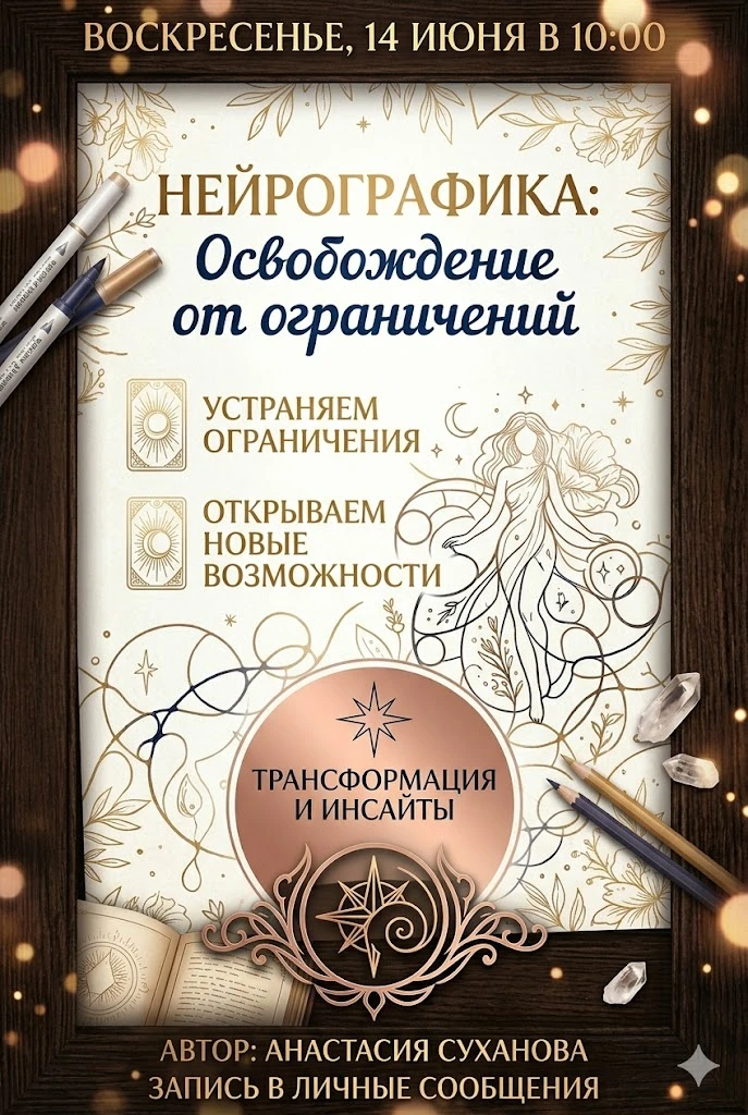 🎨 Рисуем новую реальность: МК по Нейрографике "Освобождение от ограничений"
Вы замечали, как часто 