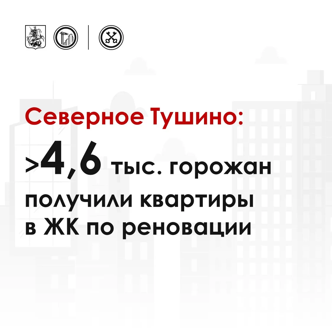 🔺 Более 4,6 тысячи москвичей оформили документы на жилье по программе реновации в районе Северное Т