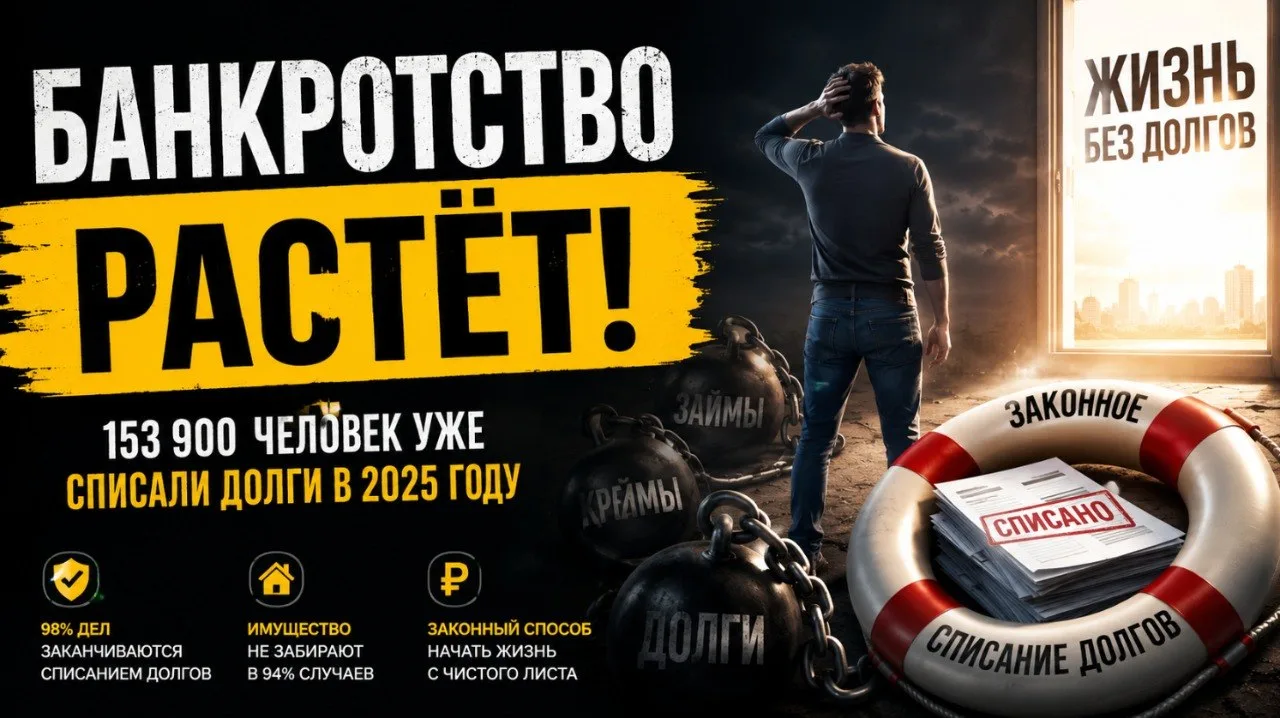 Долги растут, а вместе с ними растёт и число людей, которые выбирают законное списание задолженности