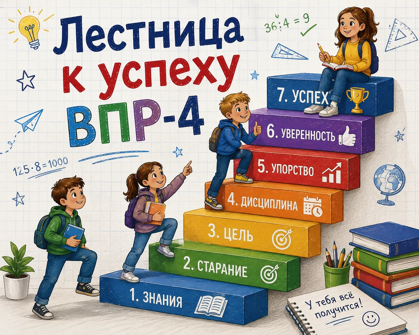 Творческое объединение "Лестница к успеху ВПР-4".
Педагог Вараева Р. М.