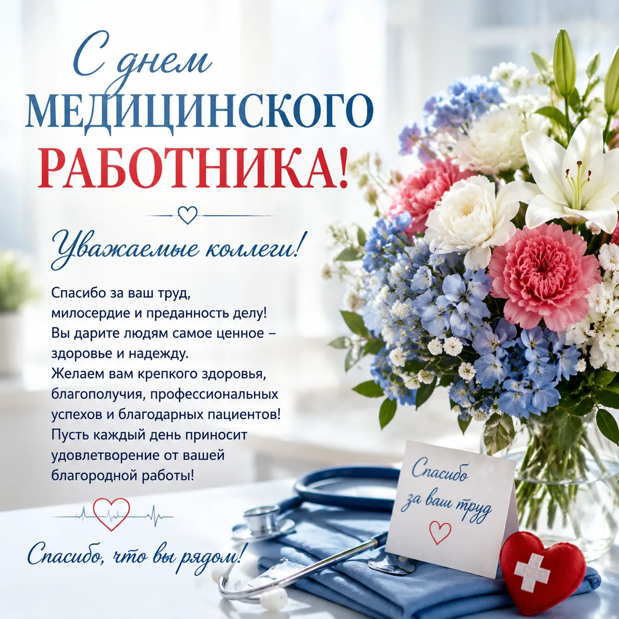 🎉 С Днём медицинского работника, дорогие наши герои в белых халатах! 🥼Вы каждый день совершаете ма