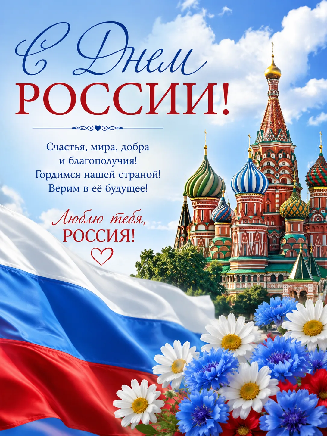 Желаем мира, благополучия, уверенности в завтрашнем дне, новых достижений и процветания нашей стране