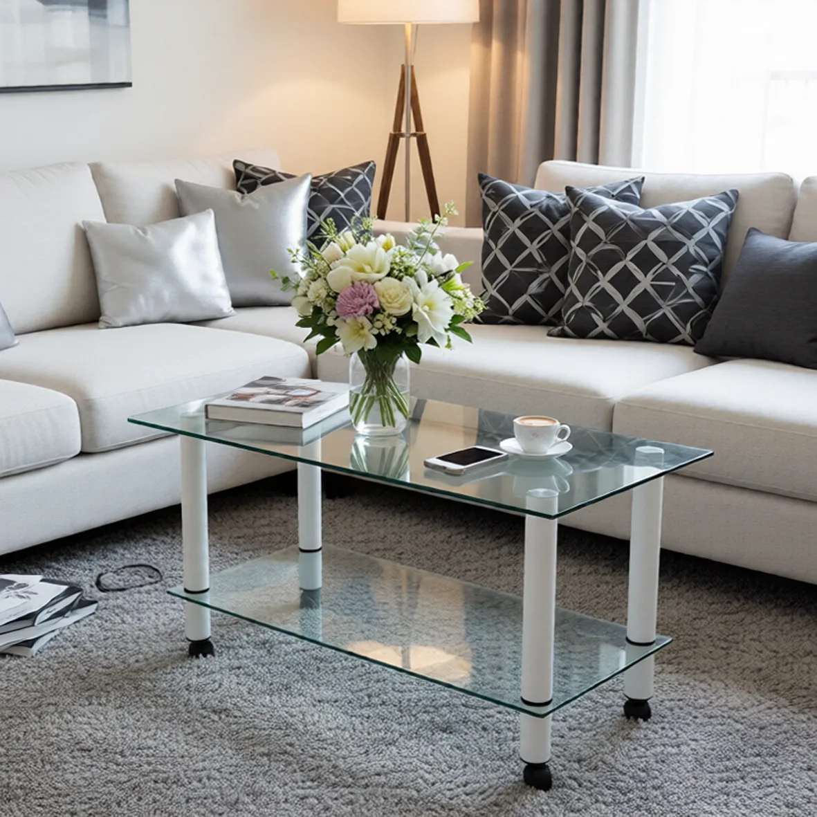 👉 Стеклянный столик, который подойдет для любой комнаты

💦Материал: Бесцветное стекло 8 мм.
📐Разм