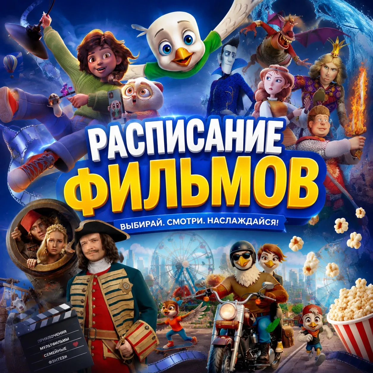 🎬 Расписание сеансов 
с 11 по 16 июня 2026

▪10:05 Шевели перьями/2D/6+| 300 

▪11:45 Зверолюция/2D