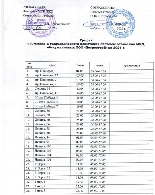 Обращаем внимание жильцов, с мая 2026 г. начнется подготовка к следующему отопительному сезону, в св