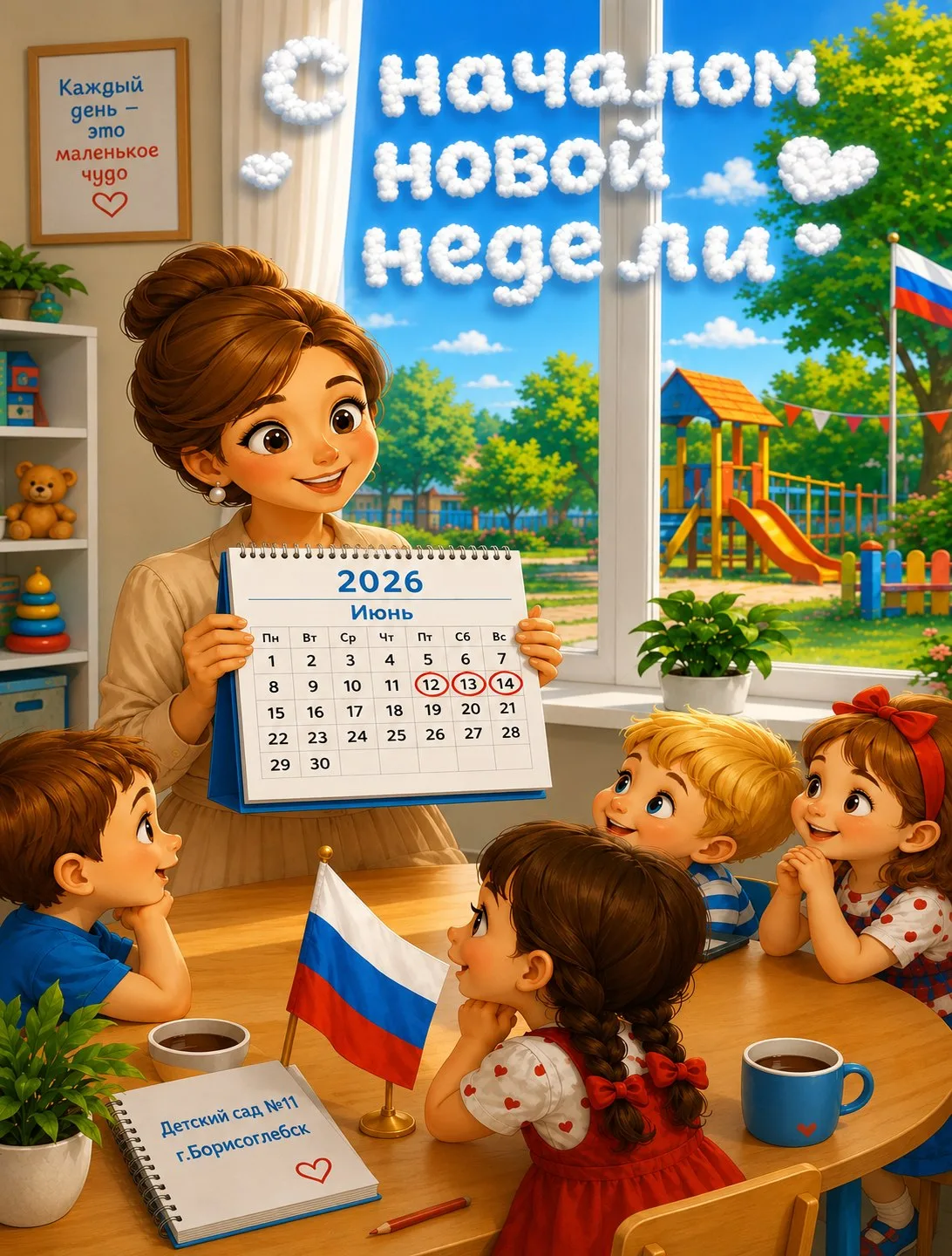 Дорогие родители и гости нашего детского сада!

🗓 С радостью сообщаем о начале новой недели, котора