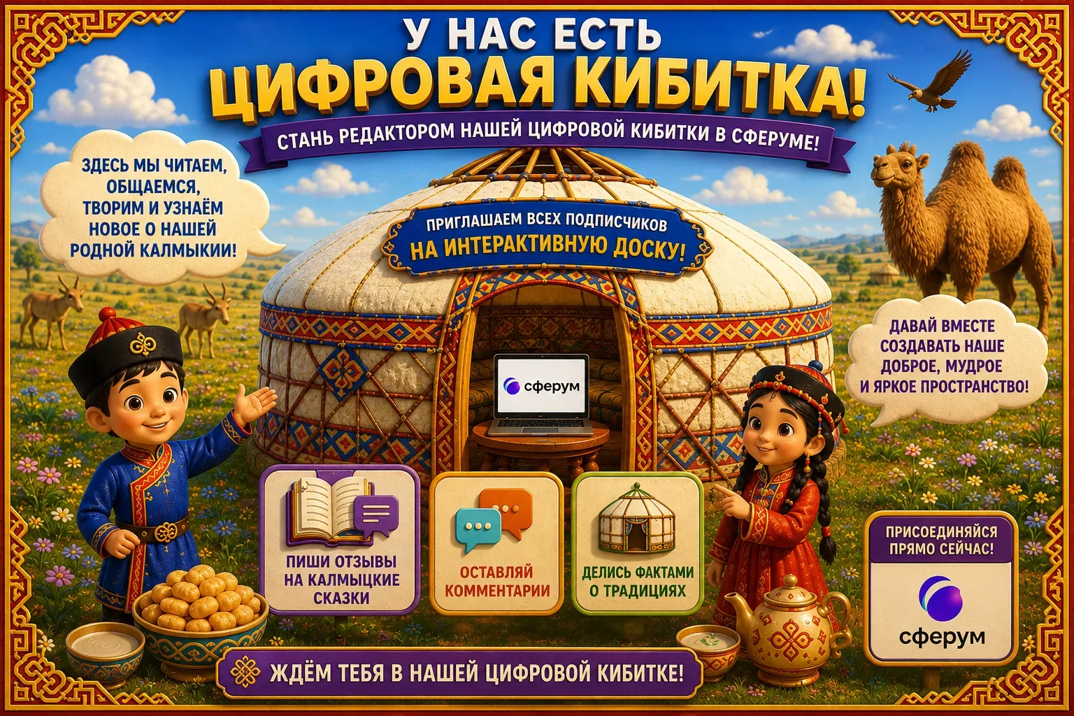 🏠 Наша «цифровая кибитка» пополнилась!

Друзья, наше путешествие по Калмыкии не закрывается — оно п