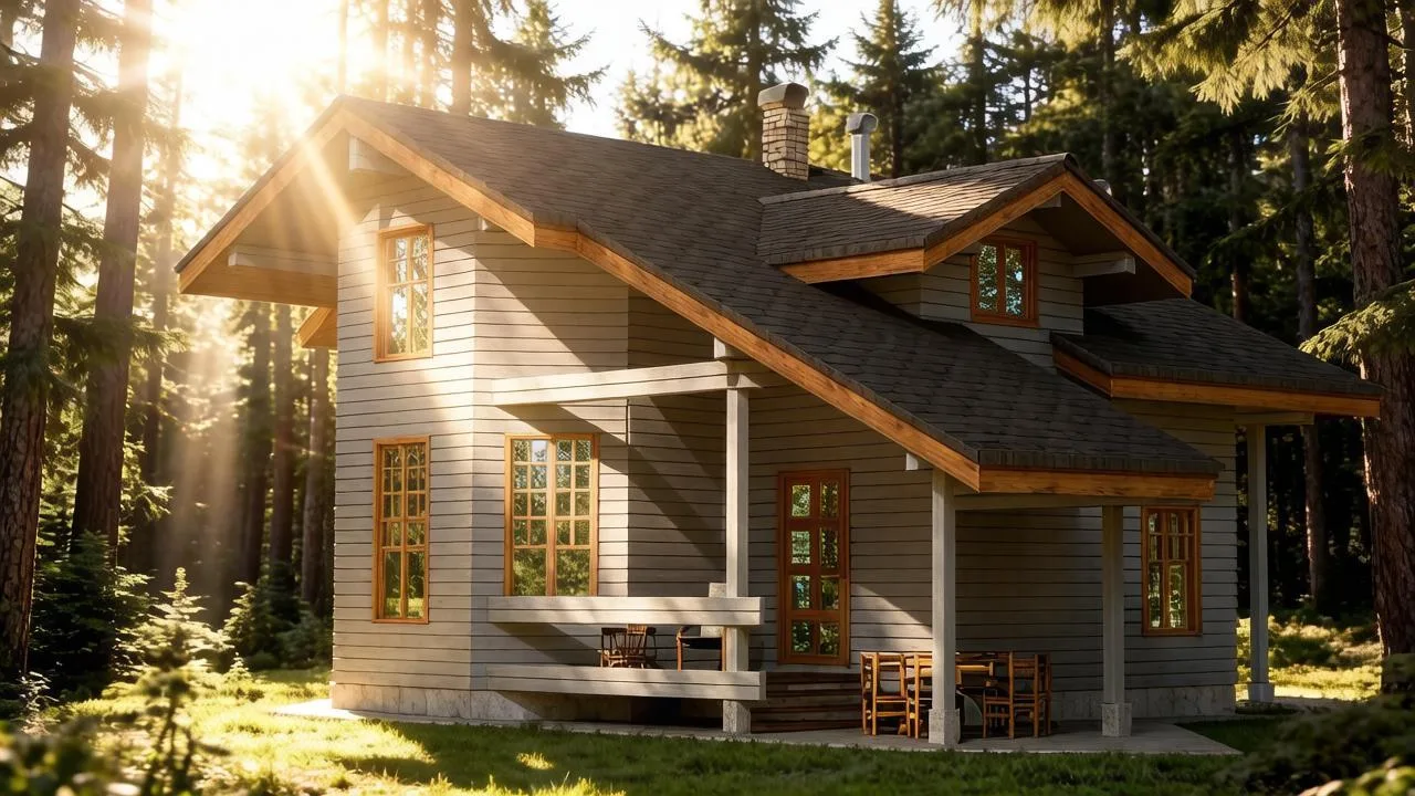 🏠 Проект «Подмосковье-Брус»: маленький дом с мансардой, из бруса

Компактный дом 9х9 м для участков