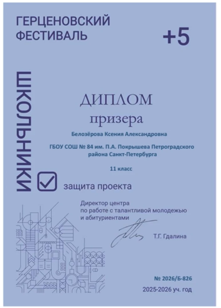 Подведены итоги Герценовского фестиваля Института Философии Человека РГПУ им. А.И. Герцена. Ксения Б