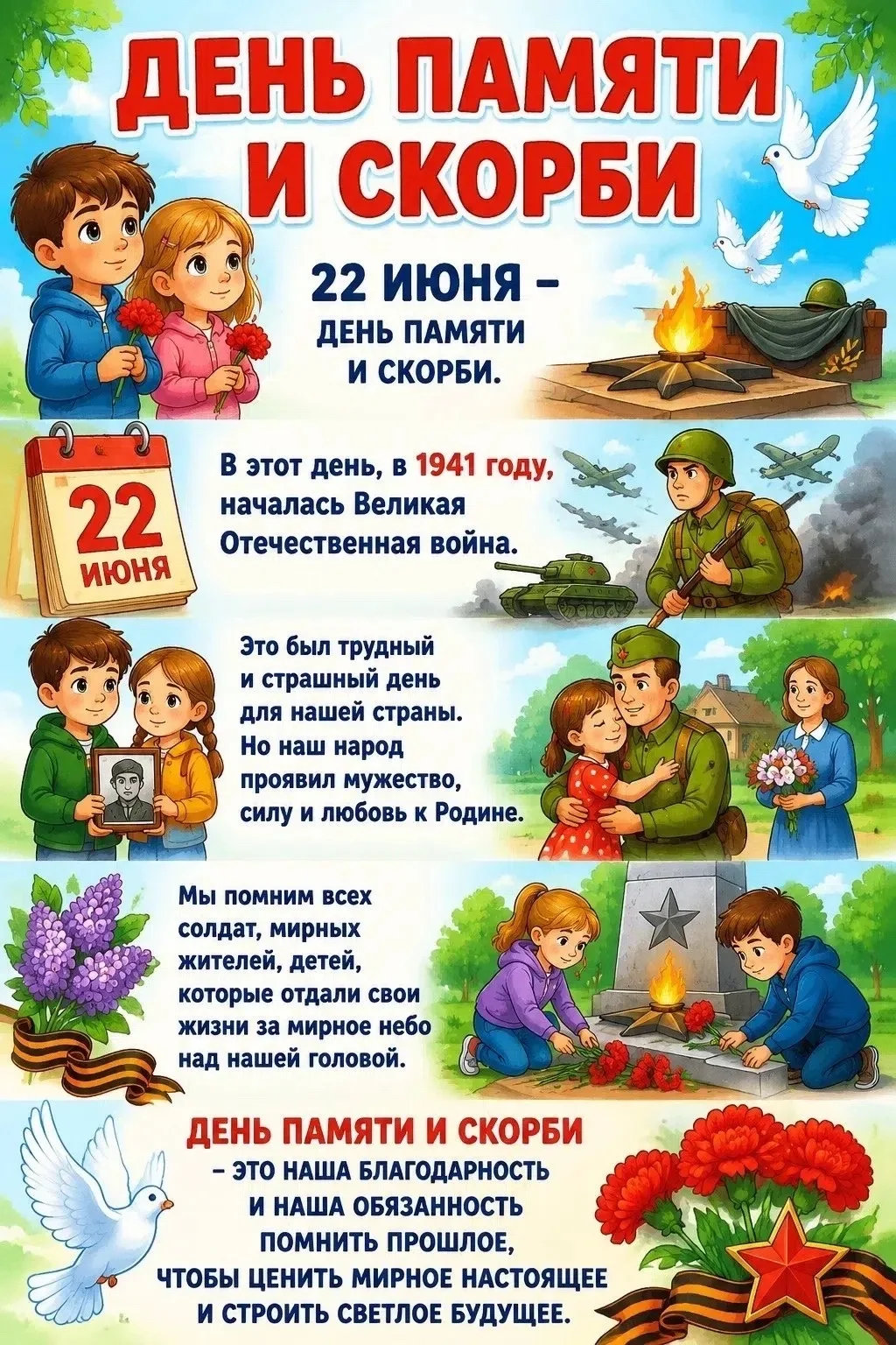 🕊️ 22 июня — День памяти и скорби. Эта дата занимает особое место в истории России и отзывается в с
