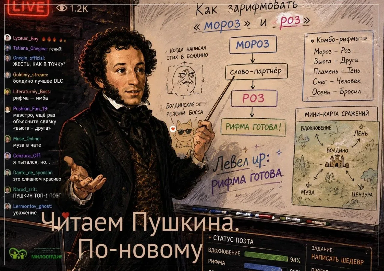 В день рождения А. С. Пушкина в «Милосердии» не было скучных лекций. Мы решили: классик должен быть 