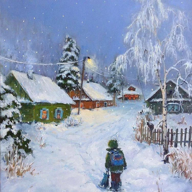 Какие, чудесные - зимние картины…❄️ Так и захотелось обратно - в детство…🥺 На санки, да с горочки…�