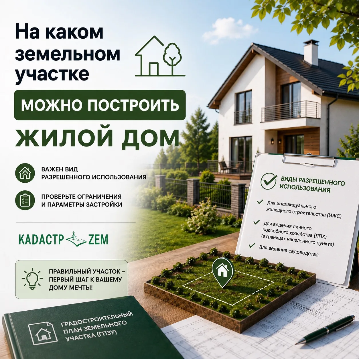 🏠 На каком земельном участке можно построить жилой дом?


Очень часто слышу:
💬 «Участок в собствен