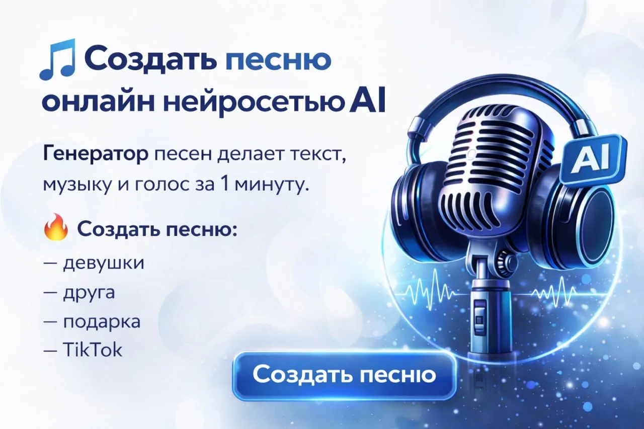 🎵 Создать песню онлайн нейросетью AI

 Генератор песен позволяет создать песню за 1 минуту. Нейросе
