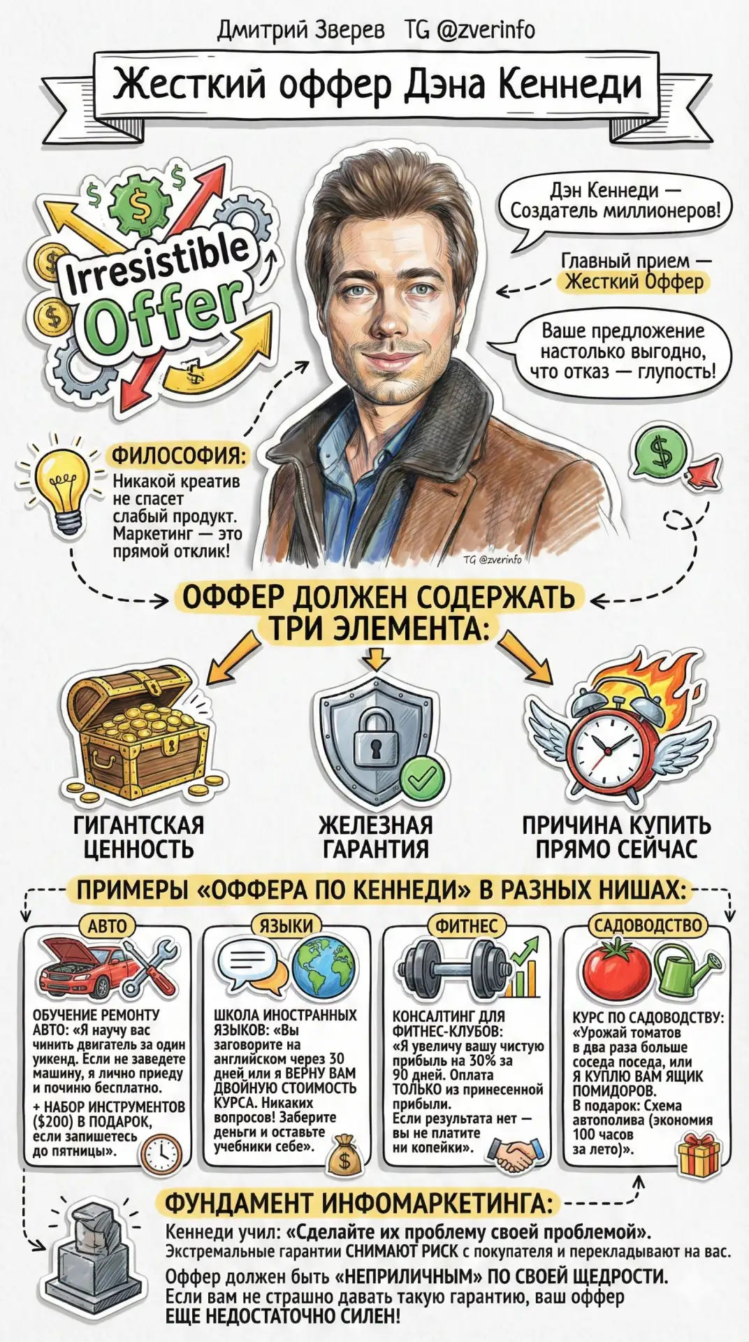 🔖 Технологии гуру - часть 7. Дэн Кеннеди - жесткий оффер

Продолжаем серию про гуру. Прошлые посты 