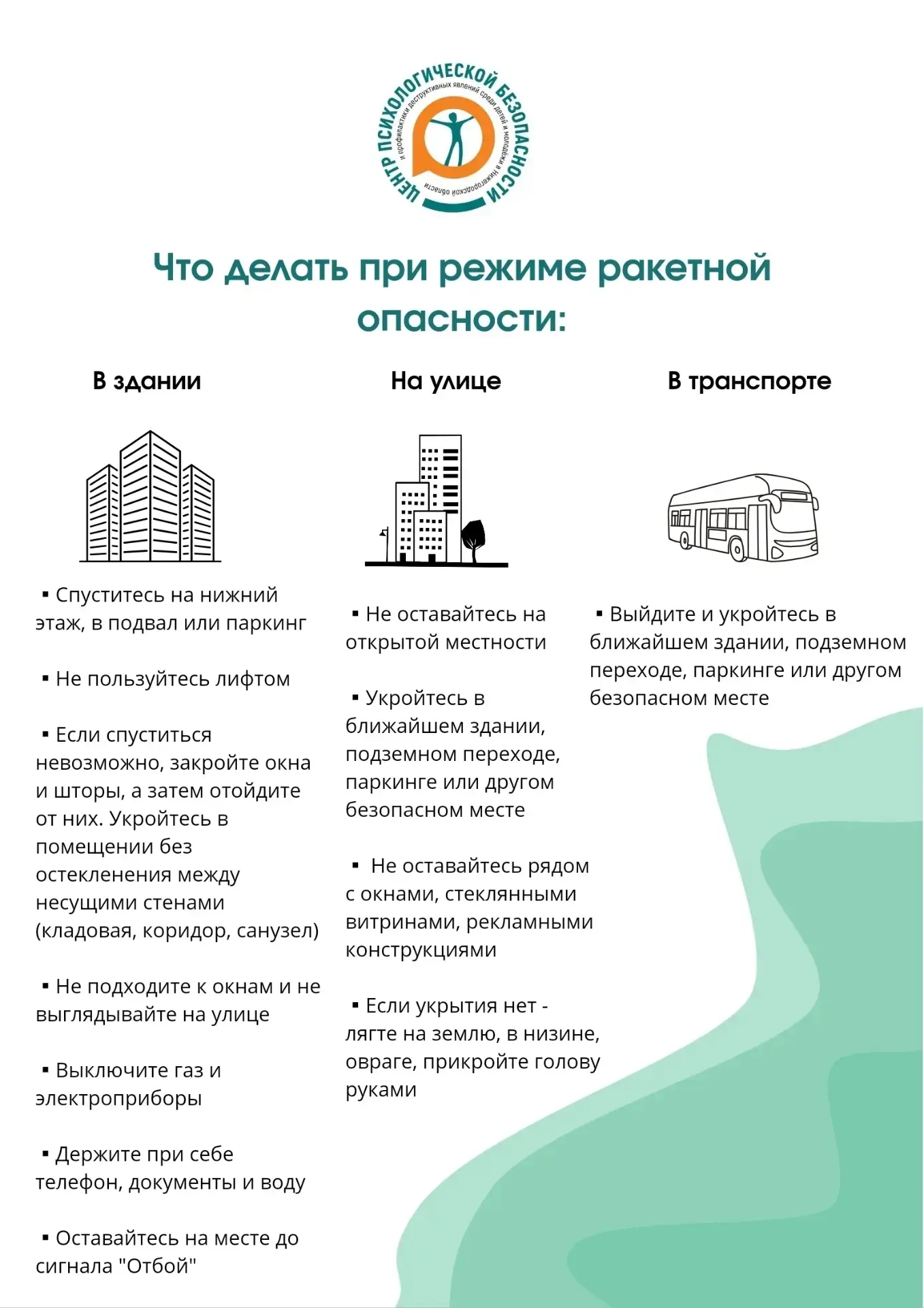 💡Памятка "Что делать при режиме ракетной опасности?"

Разработано Центром психологической безопасно
