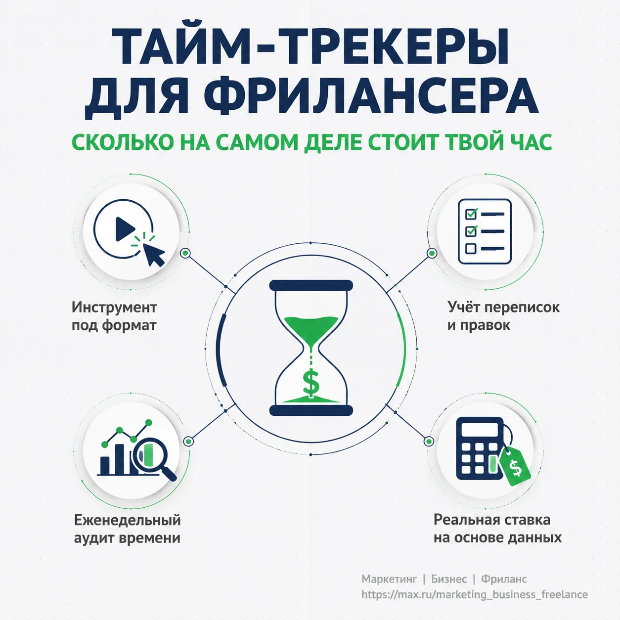 Тайм-трекеры
Сколько на самом деле стоит твой час?

Большинство фрилансеров не считают время. «Я раб