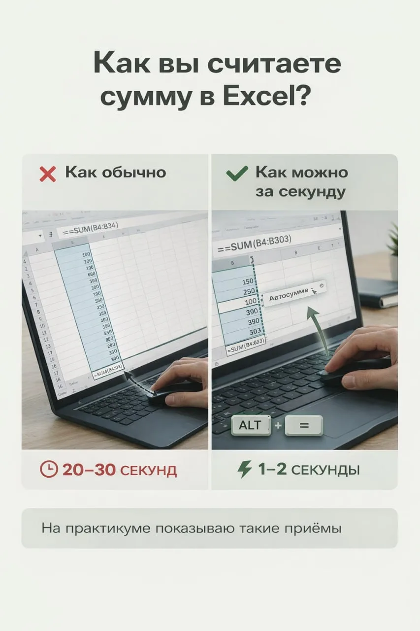 Очень часто вижу одну и ту же ситуацию.

Человек прописывает формулу… и потом вручную протягивает её