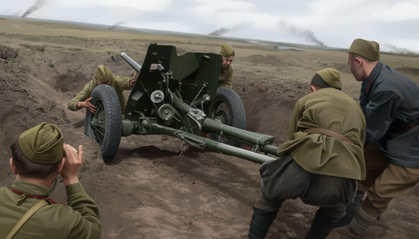 25 июля 1943 года в бою погиб наводчик 45-мм пушки М-42 Кузьма Бисеров. В период с 6 по 8 июля у Оль
