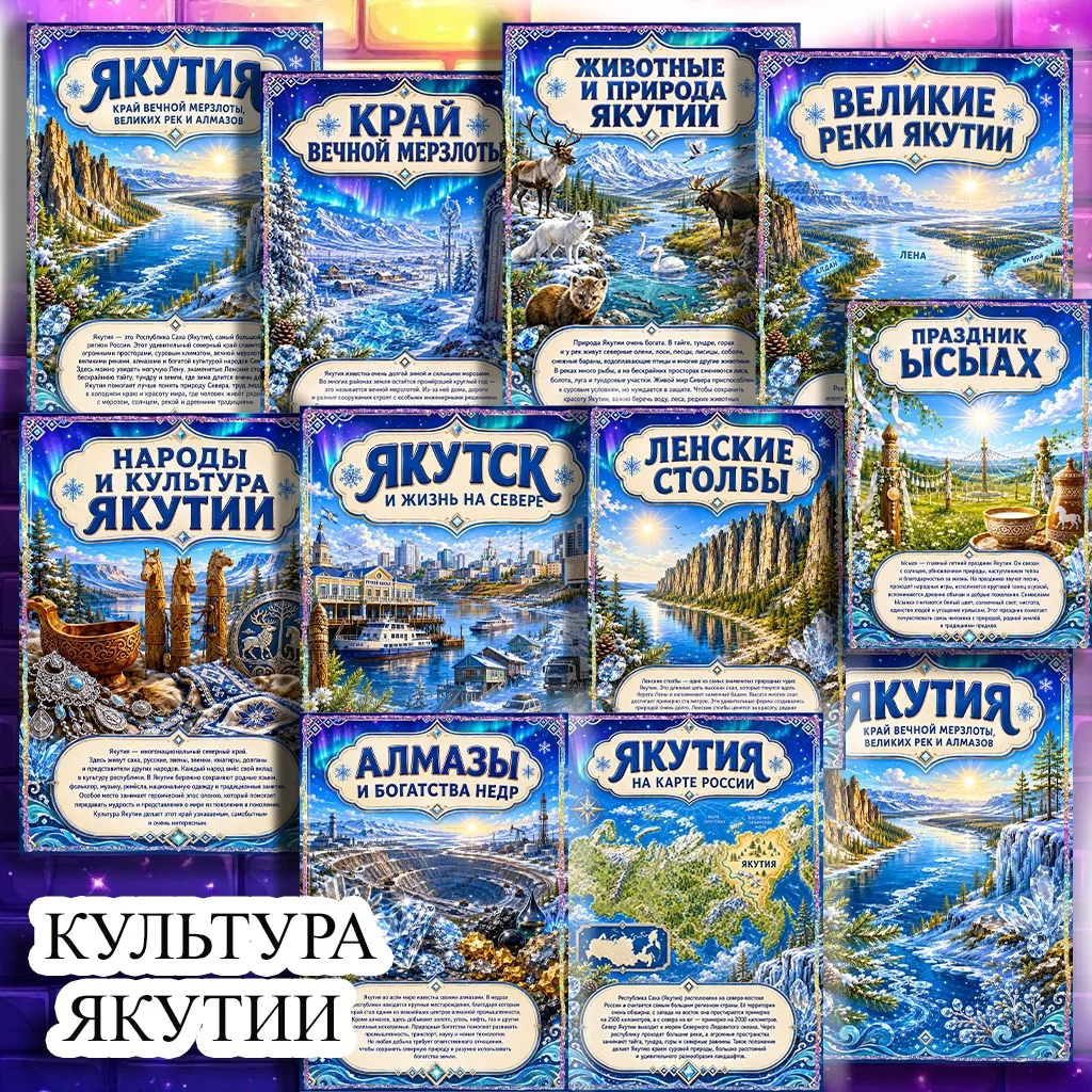 Культура ЯКУТИИ.
Информационные листы А4.

Можно приобрести отдельно 160 рублей через: 
[контакт скр