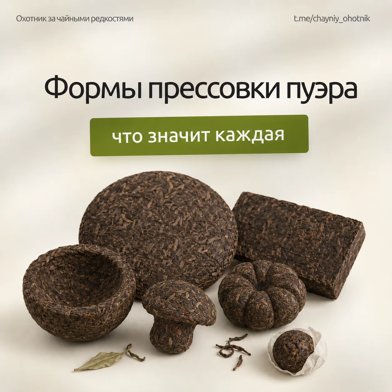 🧱 Бин, точа, фанча, гнёзда — формы прессовки и что значит каждая

Пуэр бывает не только «блином». Ш