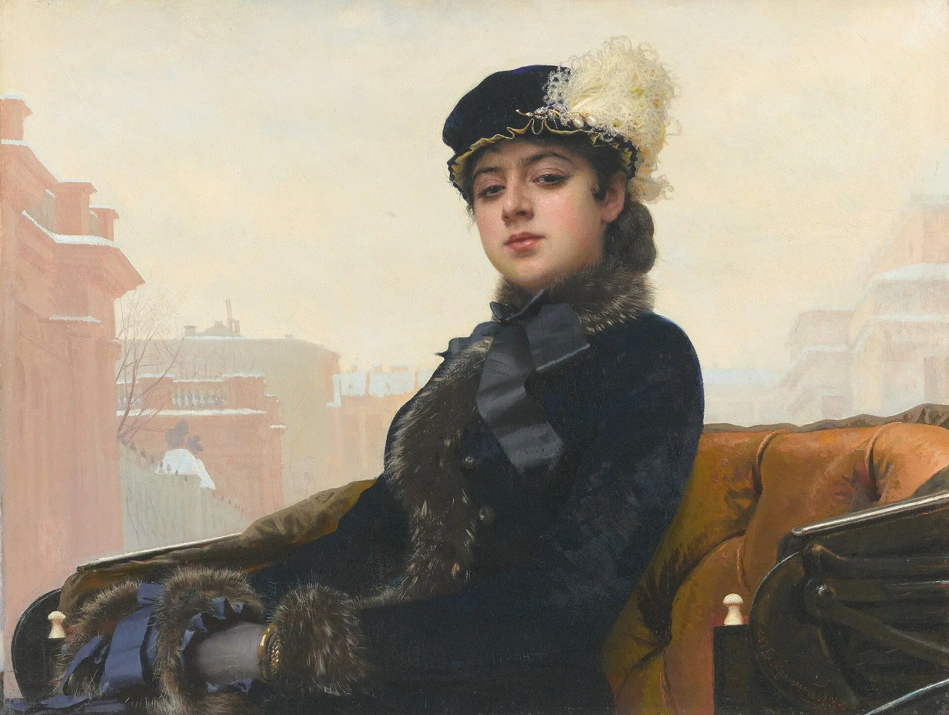 Неизвестная, 1883, 76×99 
Иван Крамской (1837-1887)
ГТГ

Самая популярная картина русской школы втор