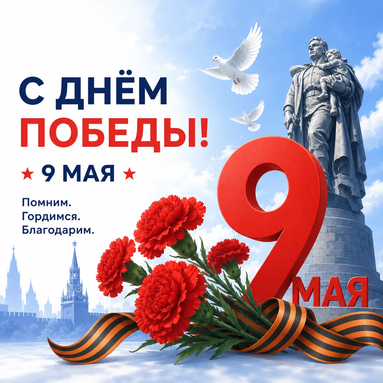 🇷🇺 С Днём Победы!

9 Мая — особенная дата для каждой семьи, для всей нашей страны.
Это день памяти