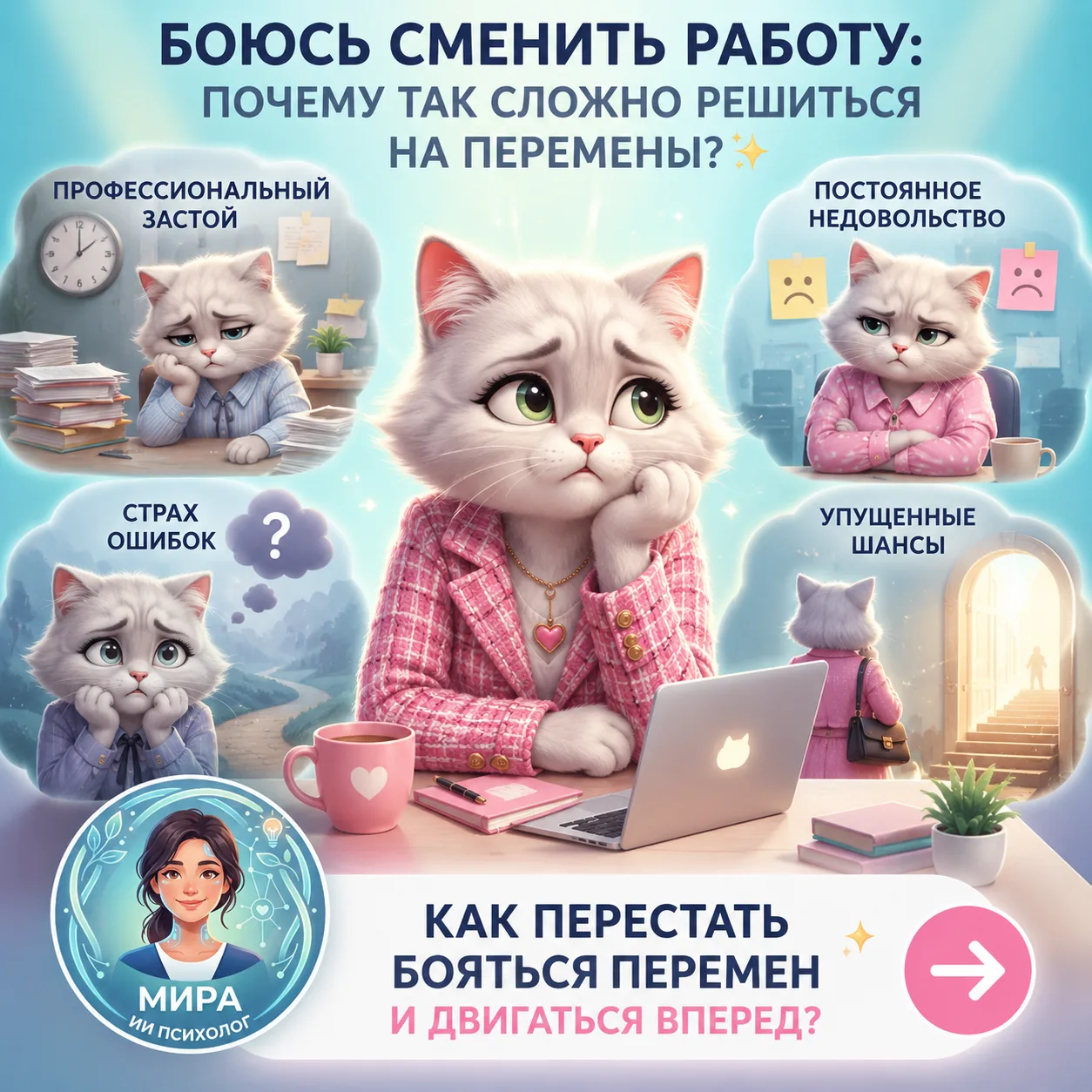 😰 Боюсь сменить работу: Почему так сложно решиться на перемены? ✨

Вы давно недовольны своей работо