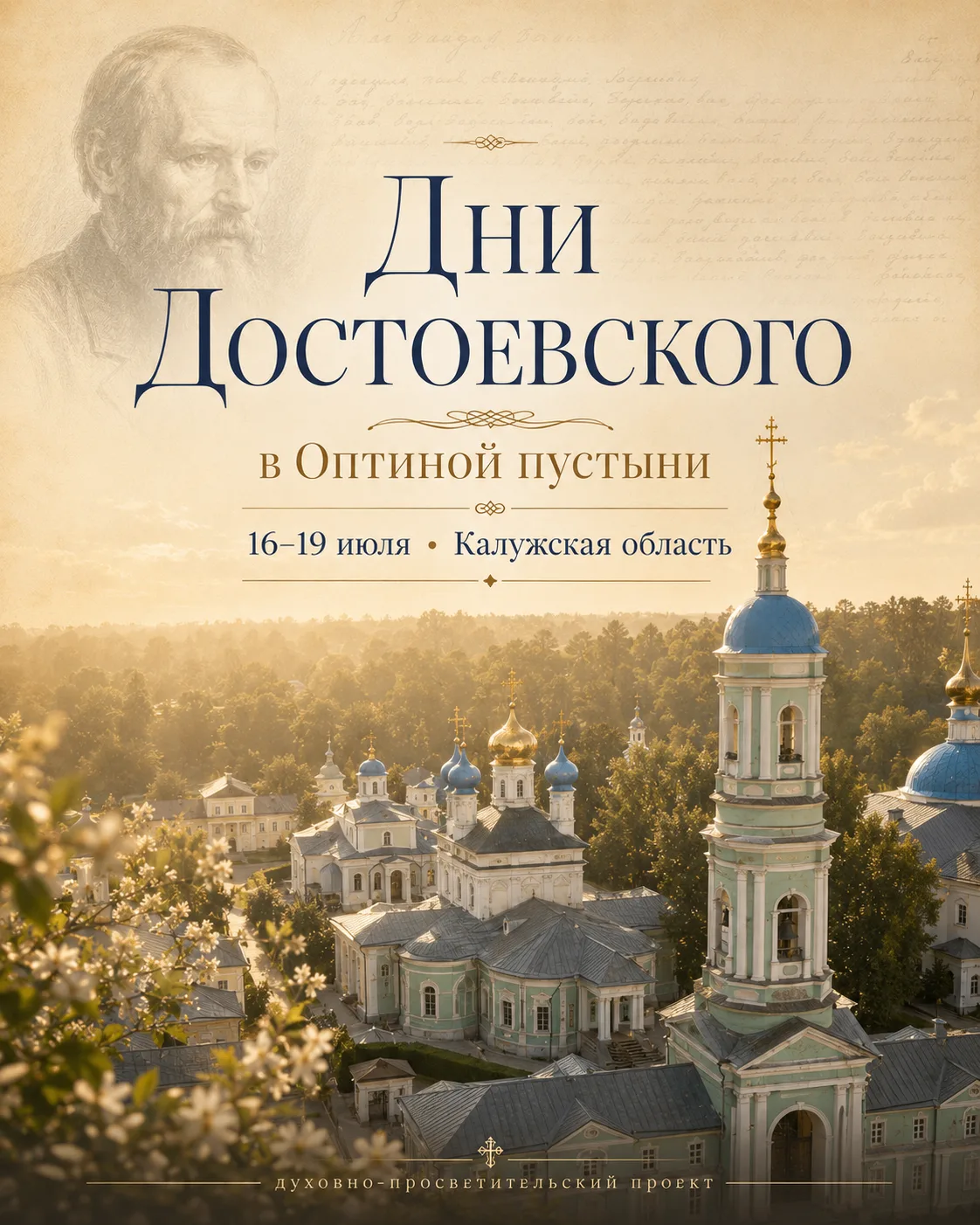 Дни Достоевского в Оптиной пустыни
⁣
С 16 по 19 июля в регионе состоится V духовно-просветительский 