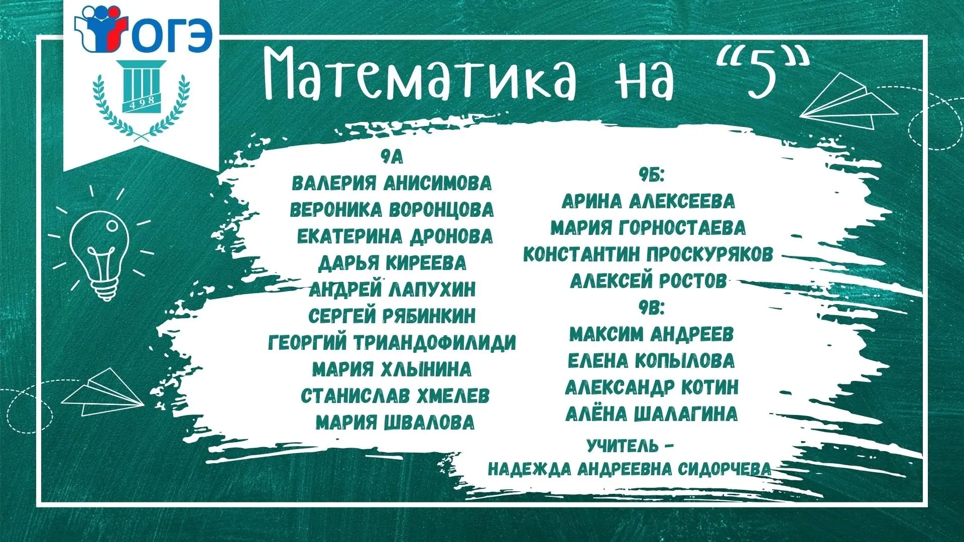 ⚡ Результаты ОГЭ по математике: есть пятёрки!

Держите первую порцию отличных новостей. 18 выпускник