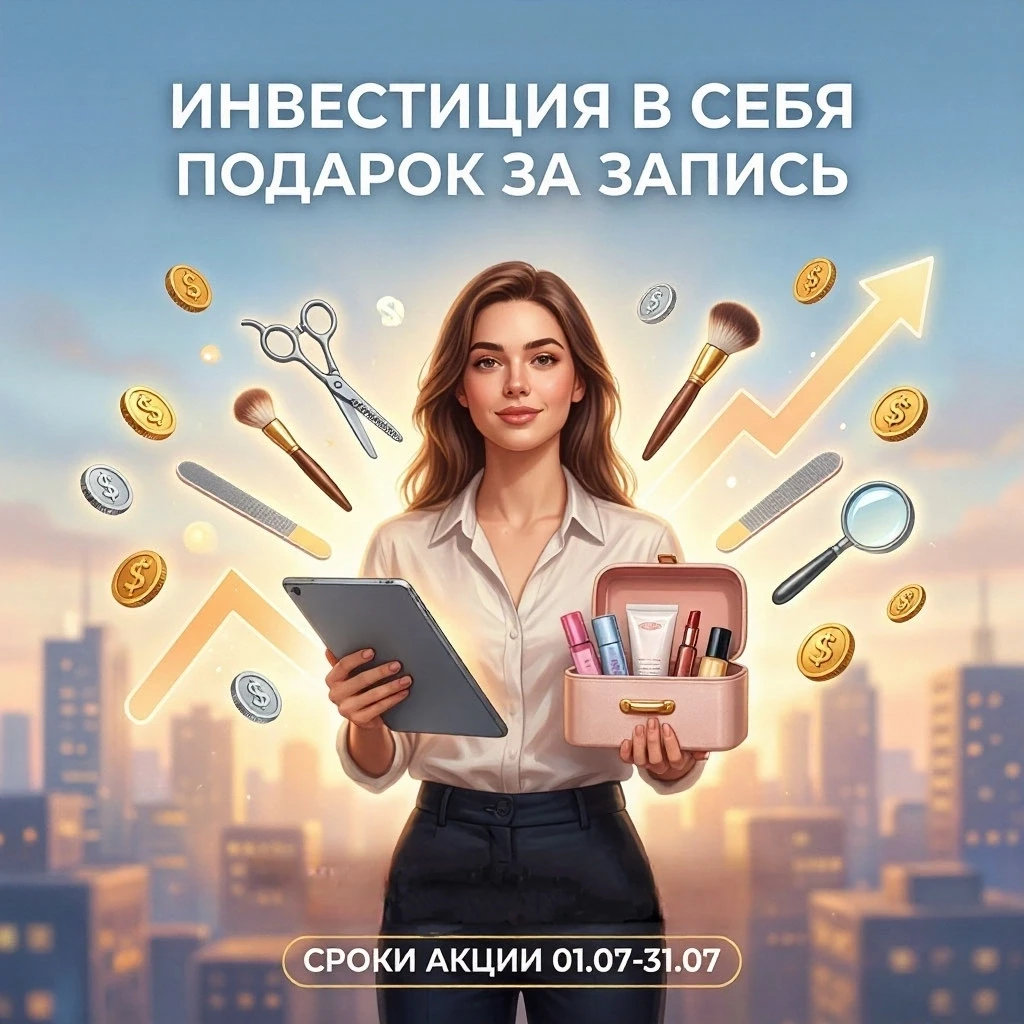«Инвестиция в себя + подарок за запись»
Инвестиция, которая остаётся с тобой навсегда. Красивые вещ