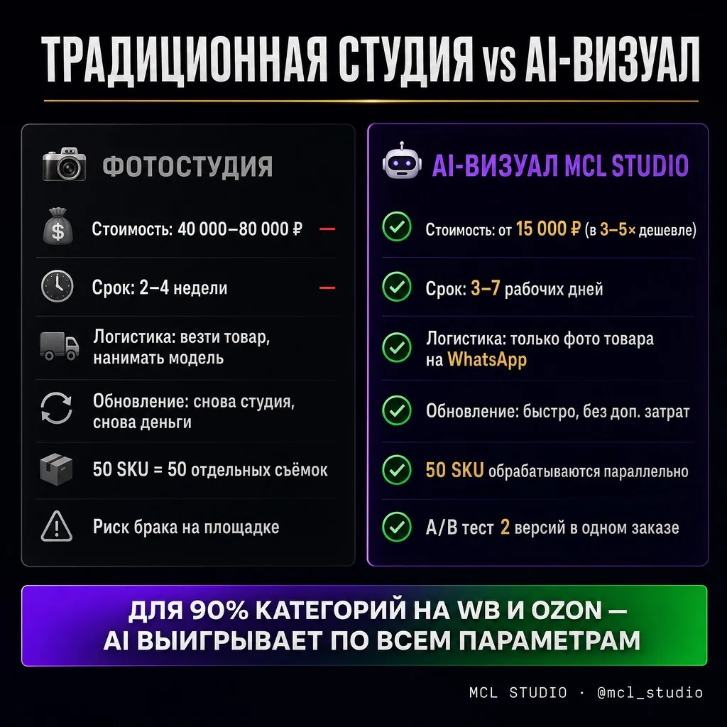 СТУДИЯ ПРОТИВ AI — ЧЕСТНЫЙ СРАВНИТЕЛЬНЫЙ АНАЛИЗ

Это тот раздел который обычно подаётся однобоко. 

