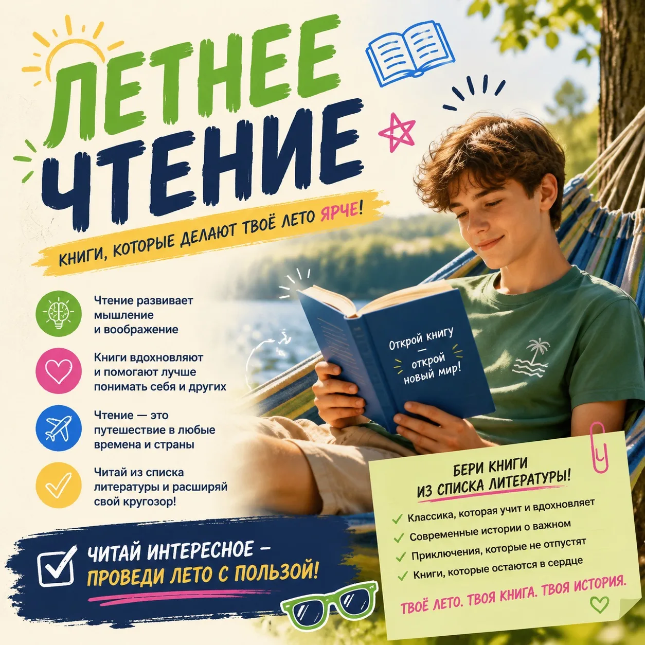 👋 Друзья! А как ваши книжные успехи? Самое время вспомнить о списке литературы на лето. Успели уже 