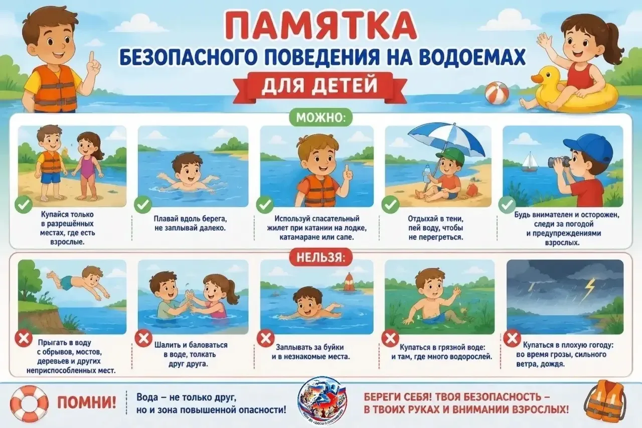 ☀️ Лето, солнце, водоёмы - время радости и приключений! Но вместе с тем - и время особой бдительност