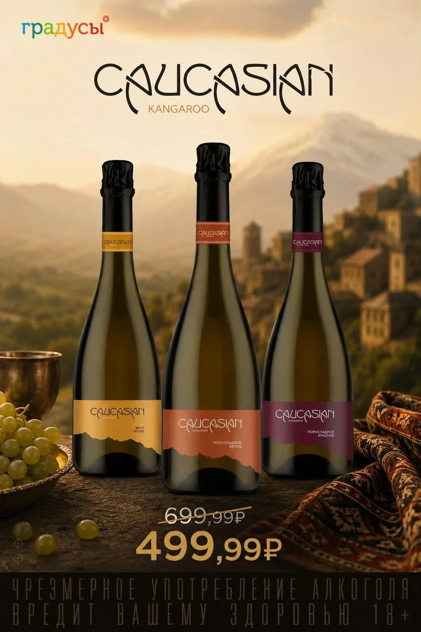 Игристое Caucasian🍷 

Вдохновением для линейки Caucasian стали кавказские пейзажи и винодельческие 